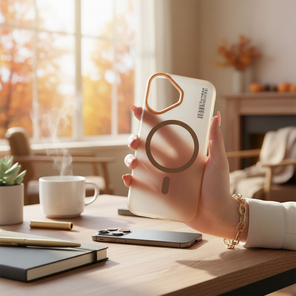 کاور گوشی iPhone 16 آیفون Syndee مات مگ سیف Magsafe اورجینال لنز برجسته صحرایی